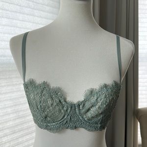 Seafoam Green Unlined Lace VS Bra 32C